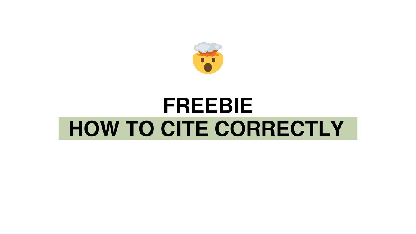 'How to cite correctly' Guide